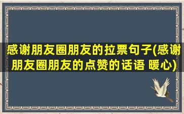 感谢朋友圈朋友的拉票句子(感谢朋友圈朋友的点赞的话语 暖心)